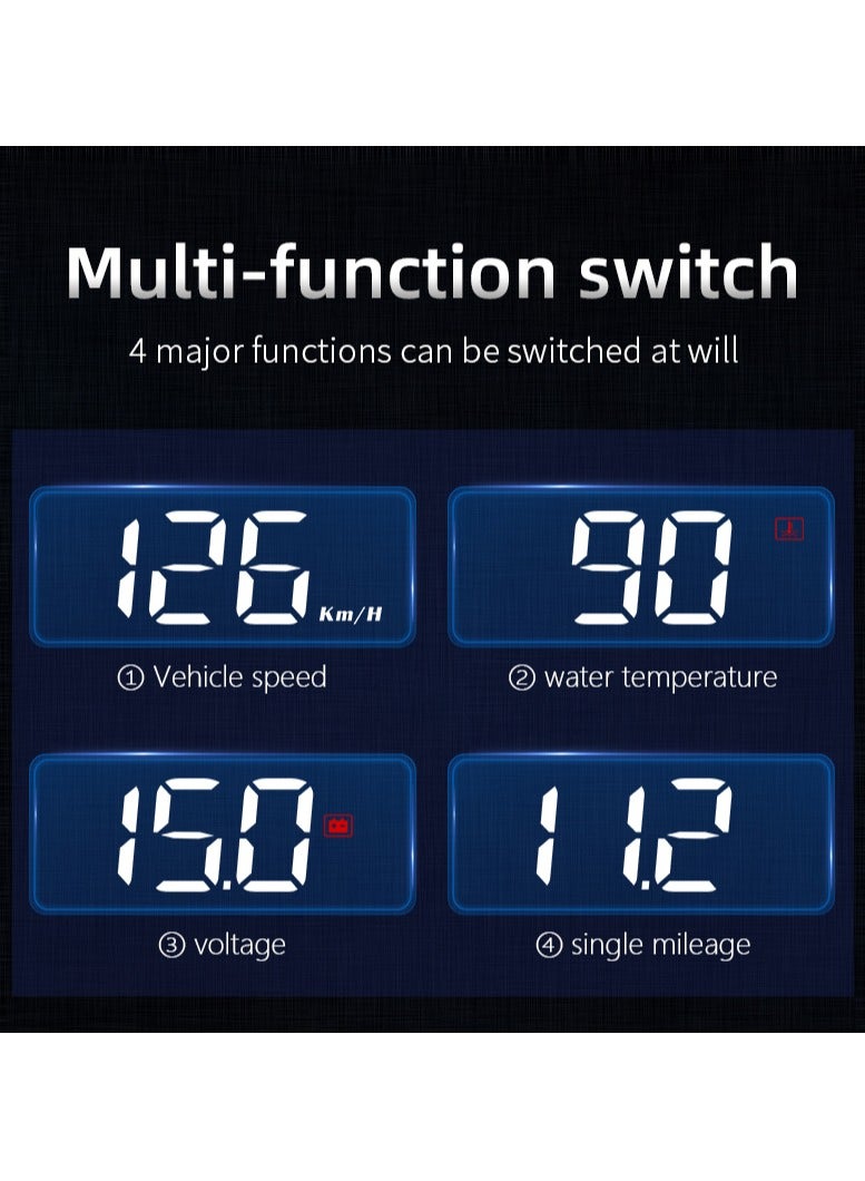 Advanced M3 Car Head-Up Display with Multi-function OBD2 Interface, Real-Time Speed, RPM, Voltage, and Fatigue Driving Alerts - Image 3